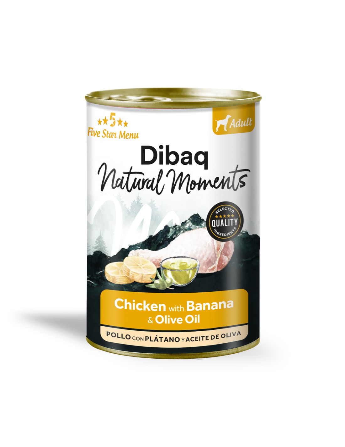 Dibaq Natural Moments 5 Star Grain Free (frango e banana) 380gr